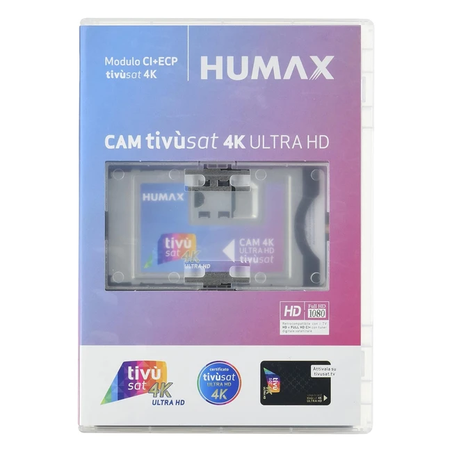 Humax CAM Tivsat 4K Ultra HD - Tarjeta Incluida - Retrocompatible - Serie A TIM - Common Interface Plus