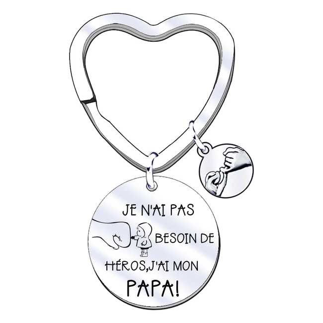 Porte-clés personnalisé pour papa - Cadeau anniversaire fille - Pas cher - Réf. EAWEN-123 - Argent