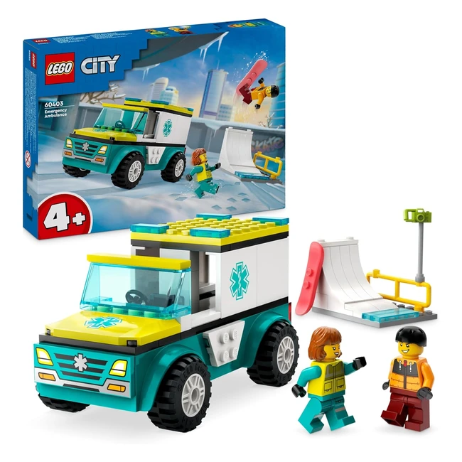 Lego City Ambulanza di Emergenza e Snowboarder Veicolo Giocattolo 60403