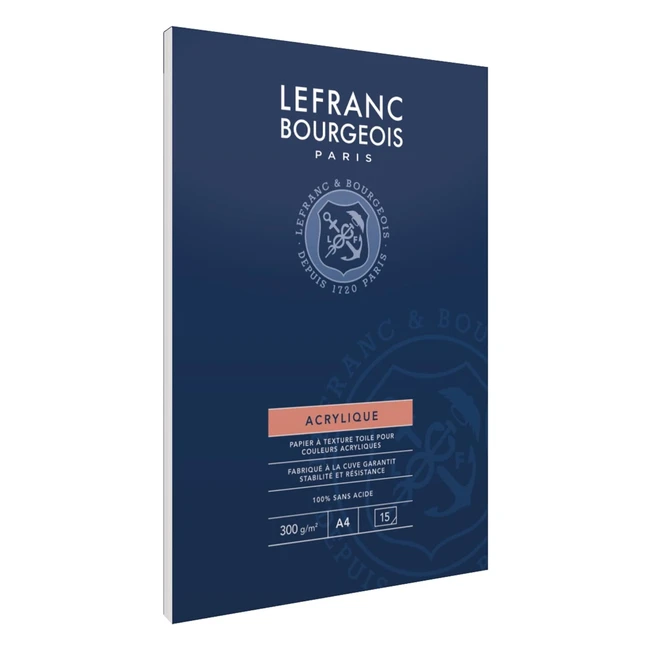 Bloc Papier Acrylique 300g A4 15 Feuilles - Lefranc Bourgeois - Effet Toile - Stabilité - 100% Exempt d'Acide