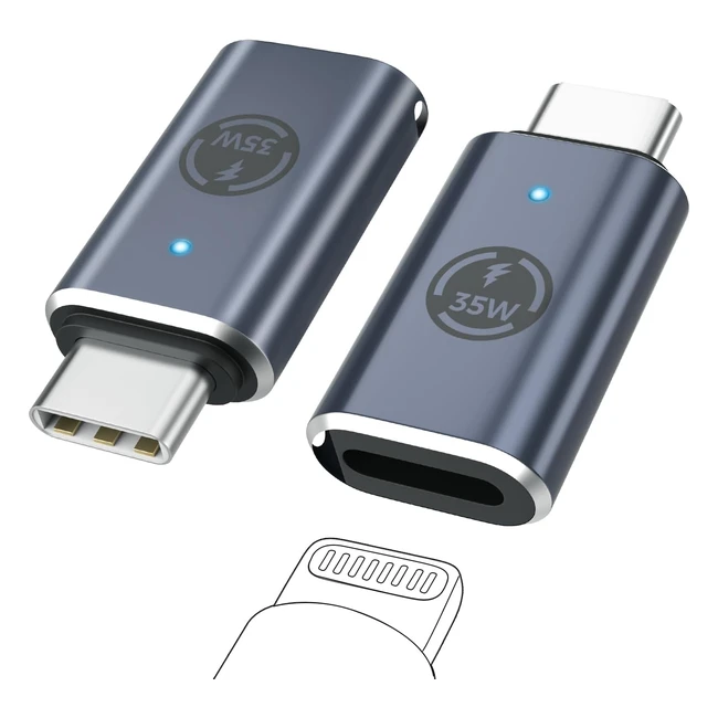 Moko Lightning Female to USB C Male Adapter 2 Pack for iPhone 15 Pro Max iPad Pro Fast Charging Data Transfer