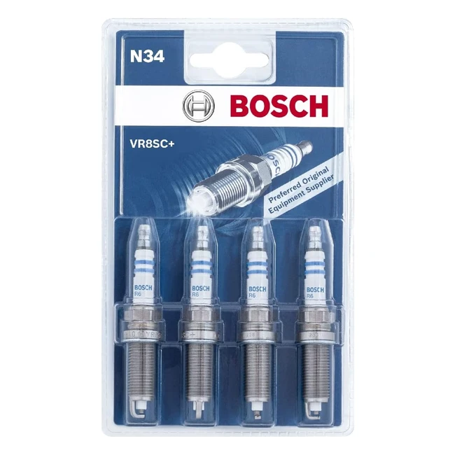 Bosch VR8SC N34 Candele Nichel Set di 4 - Facili da Sostituire - Alta Affidabili
