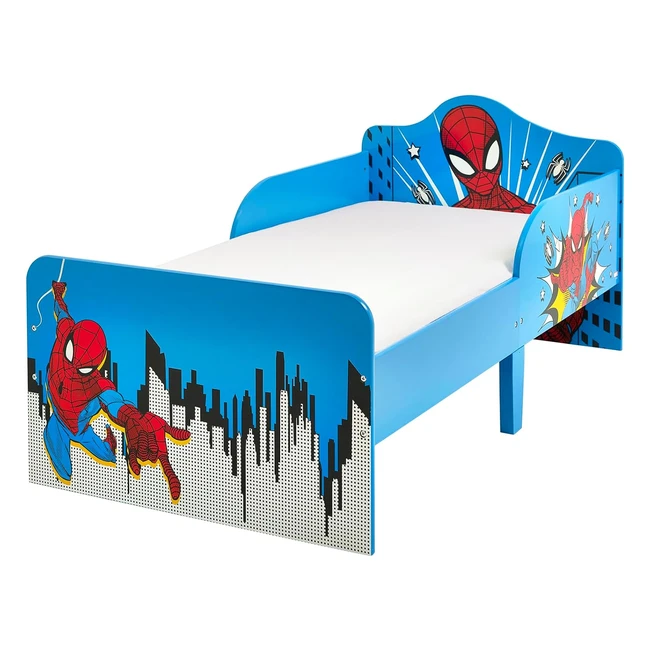 Marvel Spiderman Toddler Bed Blue Finish 143cm W x 75cm D x 64cm H - Safe  Stur