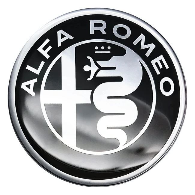 Adesivi 3D Alfa Romeo Logo Black Diam 40mm - Flessibili e Brillanti