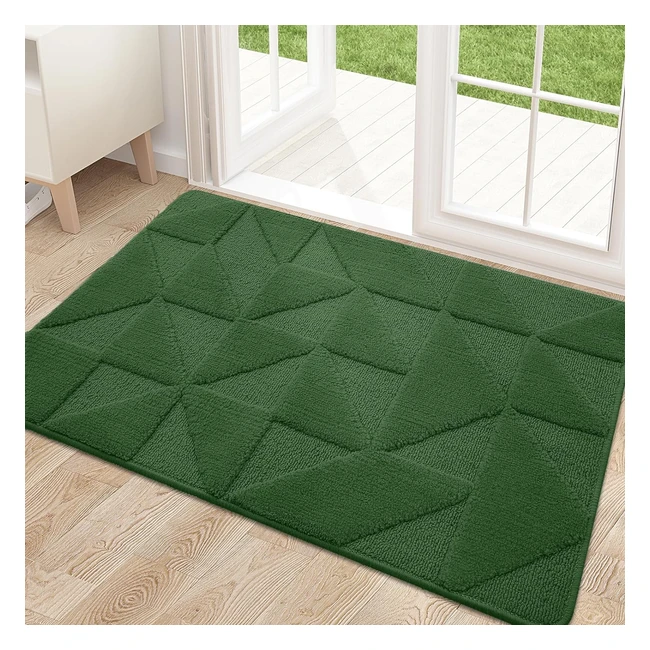 Homaxy Door Mats Indoor 80 x 120 cm Machine Washable Dirt Trapper Soft Doormats Green