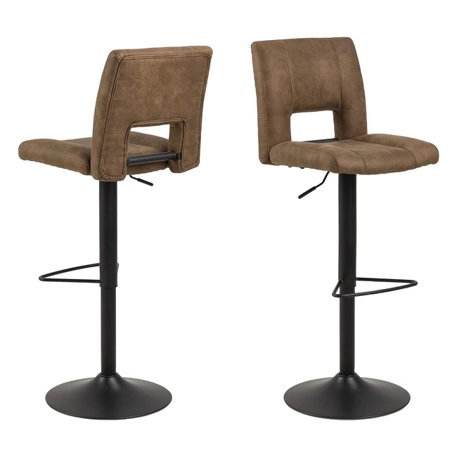AC Design Furniture Sonia Set of 2 Bar Stools H115 x W415 x D52 cm Light Brown B