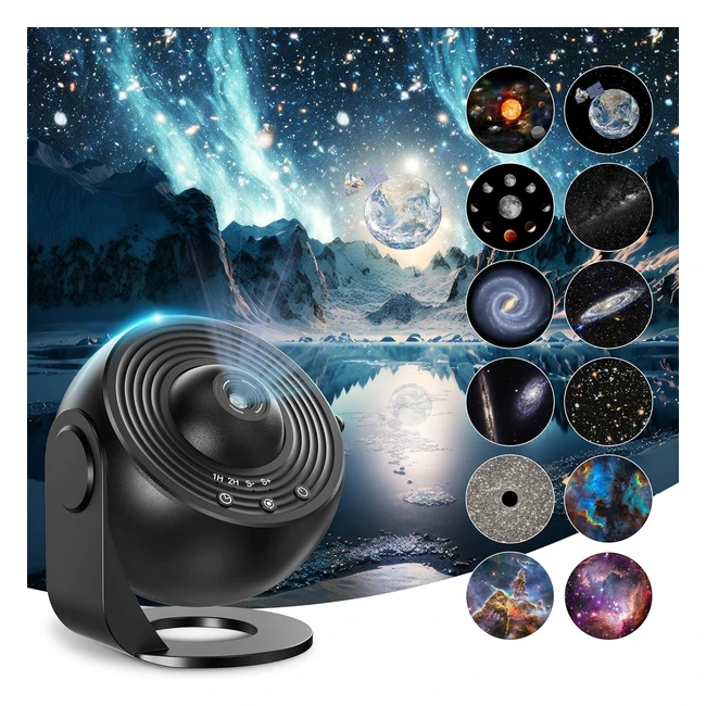 Mexllex Galaxy Projector Night Light Black Planetarium Star Projector - 12 Film Discs
