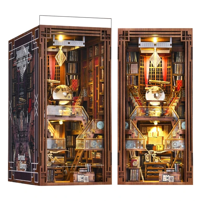 Kit DIY Minicity Book Nook - Puzzle 3D en Bois - Serre-livres Décoration LED