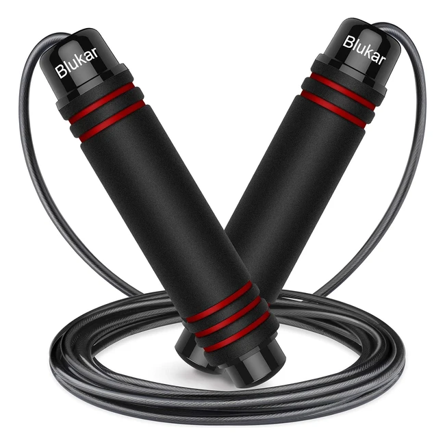 Blukar Skipping Rope Speed Jump Rope Tanglefree Adjustable Rope with Rapid Ball Bearings