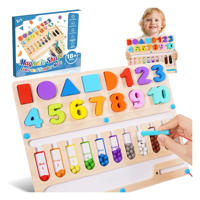 Juguete Montessori Laberinto Magntico 3 en 1 - Nios 2-6 Aos