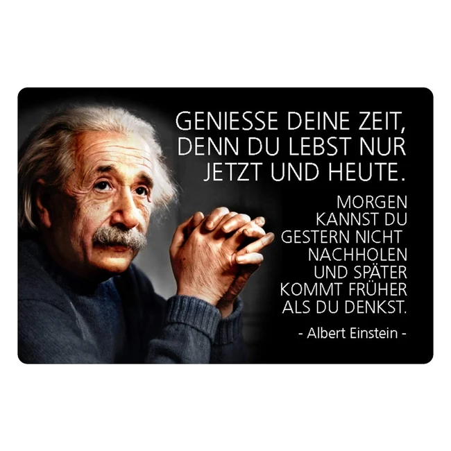 Geniee die Zeit mit Schatzmix Blechschild Spruch Albert Einstein 20x30