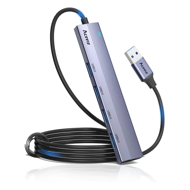 Aceele USB 30 Hub 4 Ports Type C Charing Port with 4ft Cable - Fast Data Transm