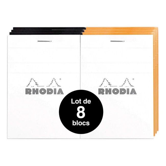 Lote de 8 bloques Rhodia 112019AMZ 80 hojas 75x105cm 80g - ¡Oferta exclusiva!
