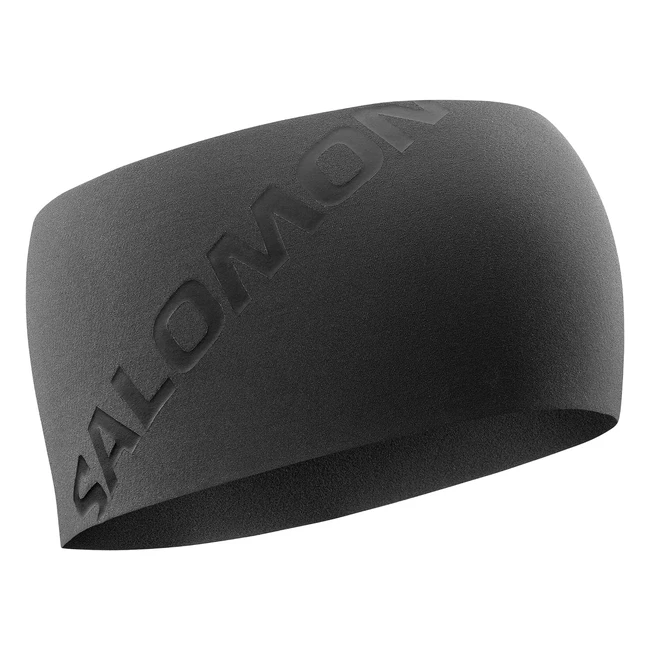 Salomon Winter Training Unisex Headband - Warmth Fit Full Featured Deep Black Shiny Black One Size