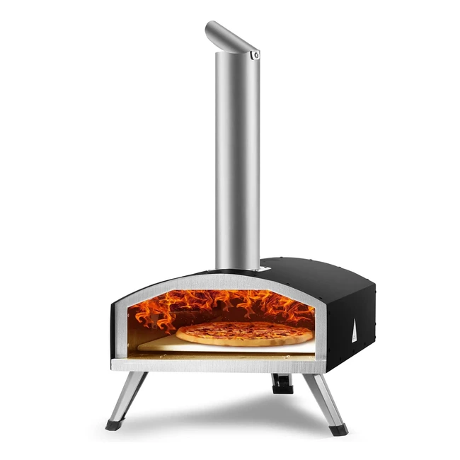 Four  pizza portable VEVOR 305mm bois et charbon de bois extrieur inox acier