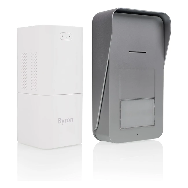 Interphone Audio Byron DIC21515 pour 1 appartement - Platine extérieure sans fil - Portée 125m - Blanc
