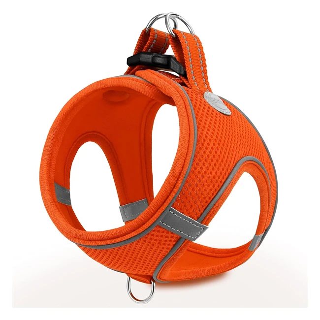 Joytale Step-In Dog Harness Soft Mesh Reflective Breathable Vest XL Orange
