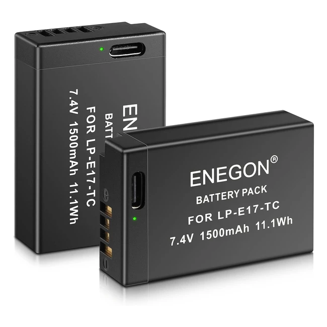 Batteries enegon LPE17 type C pour Canon Rebel SL2 T6i T6s T7i EOS M3 M5 M6 EOS 200D 250D 77D 750D 760D 800D 8000D Kiss X8i RP