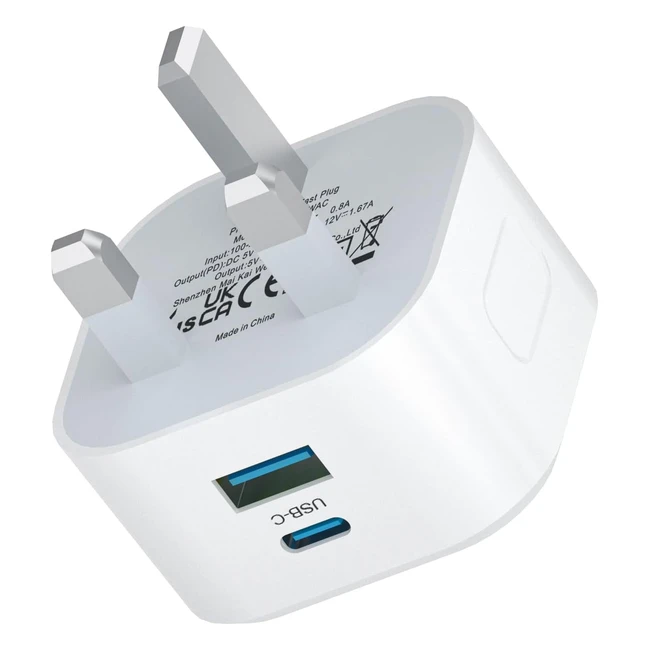 20W Fast Charge Apple iPhone USB C Plug UK - Pro Max Type C Plug Fast Charging