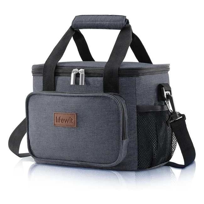 Lifewit Medium Lunch Bag 12Can 85L Insulated Cooler Tote Dark Grey
