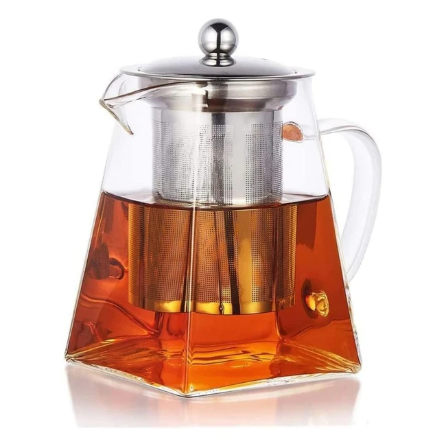 PluieSoleil Glass Teapot 880ml - Lead-Free Borosilicate Tea Pot with Strainer