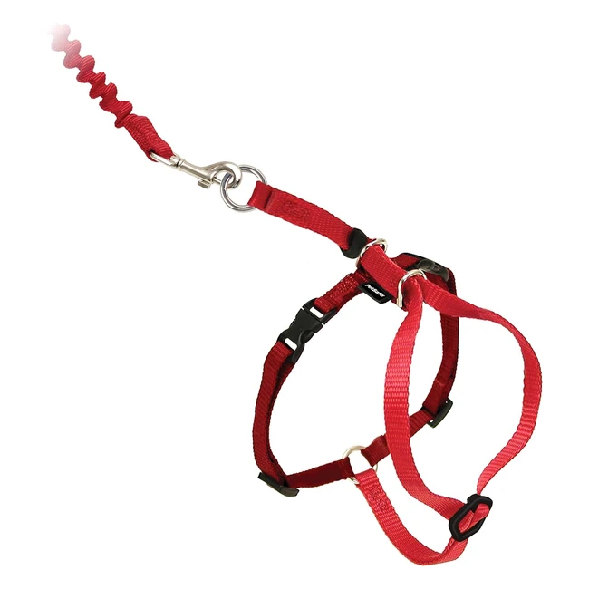 Pettorina e Guinzaglio Elastico per Gatti Petsafe Easy Walk - Regolabile - Rosso