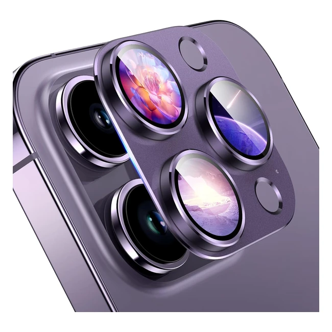 Tauri for iPhone 14 Pro Max Camera Lens Protector - Scratch Resistant Aluminum Alloy Sapphire Glass