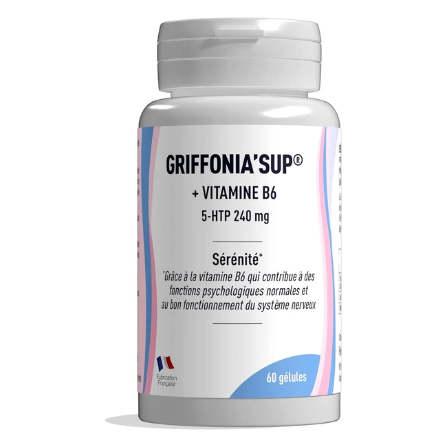 Griffoniasup 5HTP 240mg/jour avec Vitamine B6 pour favoriser la sérénité - 60 gélules