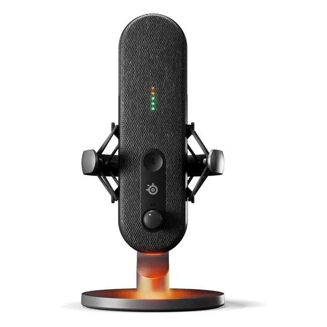 SteelSeries Alias USB Mikrofon für PC - Gaming, Streaming, Podcasting - AI Geräuschunterdrückung - LED Stummschaltung - Level Monitor - Shock Absorber