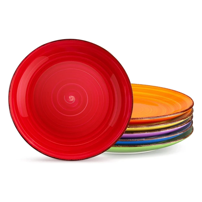 Assiette plate Vancasso Série Bonita - 6 pièces - Style minimaliste - 26.7cm - Multicolore