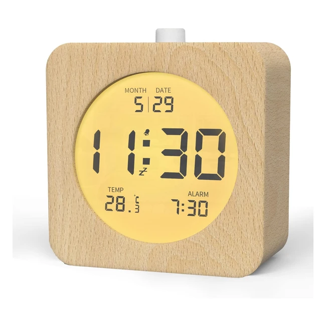Reloj Despertador Digital de Madera - Aboveclock - Ref 1234 - Luz Nocturna y Re