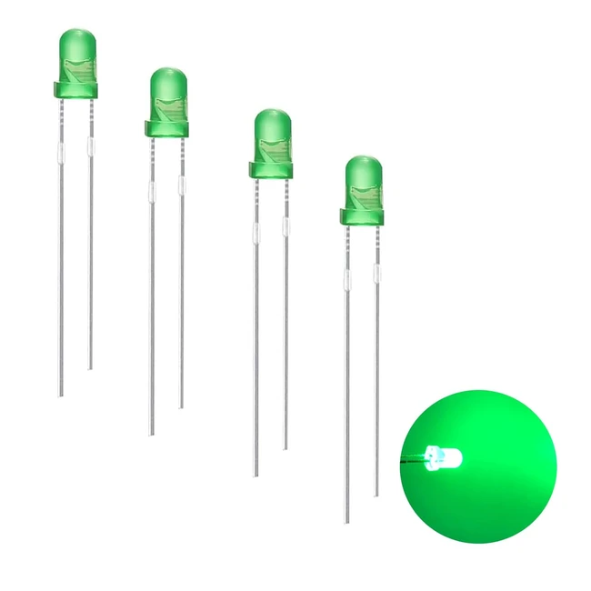 Diodos LED 3mm 120 piezas Alta Luminosidad Verde DIY Proyecto Cientfico
