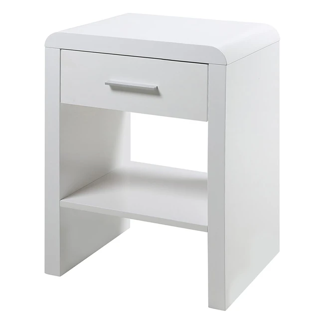 Table de chevet Lucas AC Design 45x35xL59 cm MDF blanc - Moderne et pratique
