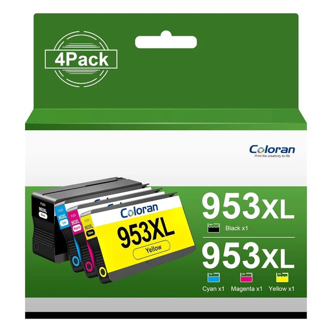 Cartouches d'encre Coloran 953XL compatibles HP 953 XL pour Officejet Pro 7740 8710 - Pack 4