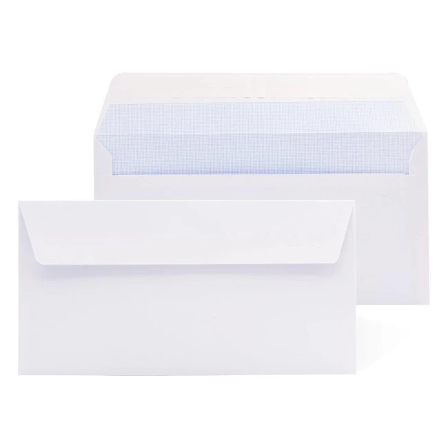 Buste di carta bianca americana autochiudenti con striscia di silicone - 100 bus