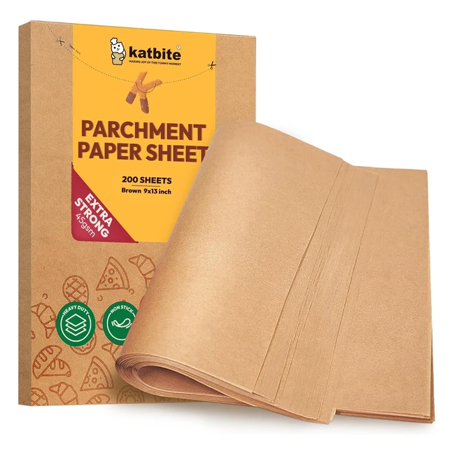 Katbite Heavy Duty Baking Paper Sheets 200 pcs 9x13 Inchs 23x33 cm - Greaseproof & Waterproof