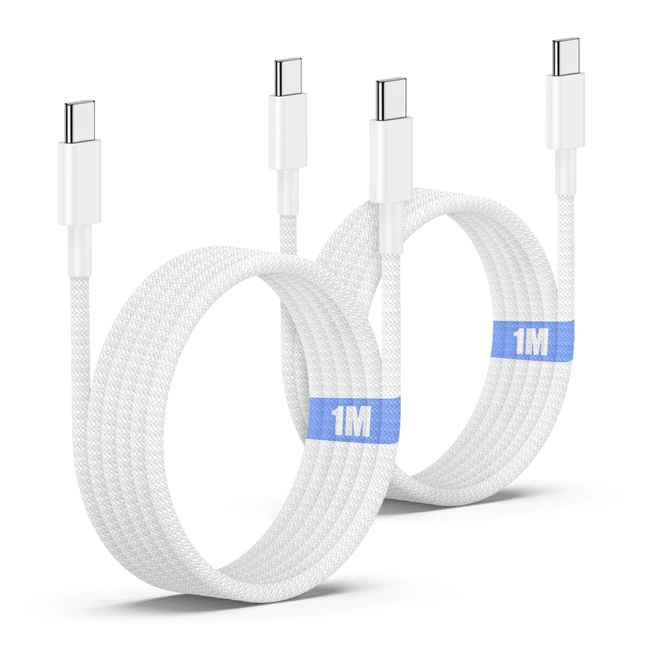iPhone 15 Charger Cable 1m 60W Braided Apple USB C to USB C Fast Charging Type C Cable 3ft