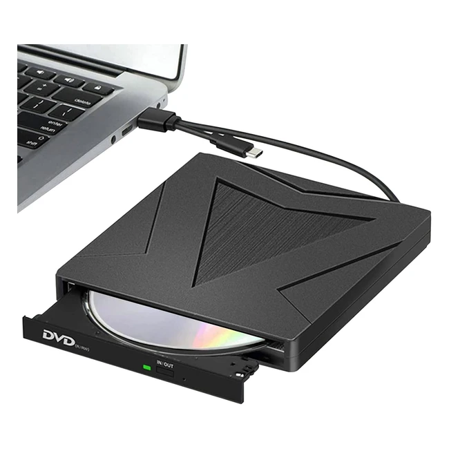 Grabadora DVDCD Externa USB 30 y Type C - Ruizhi RW - Compatible con Windows 