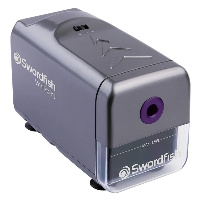 Swordfish Varipoint Electric Pencil Sharpener 40232 - Replaceable Helical Blade & Pencil Point Options