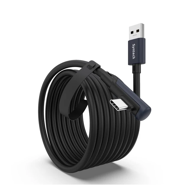 Câble Link 5m Syntech Compatible Quest3Quest2Pro Pico4 Accessoire PC Steam VR Transfert Données USB 3.0 vers USB C Casque VR Jeu Noir