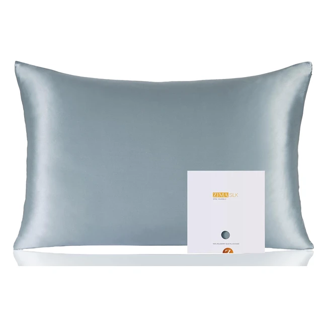 ZimaSilk 100% Mulberry Silk Pillowcase | Premium Grade 6A Silk | 600 Thread Count | Hidden Zipper | Blue Haze
