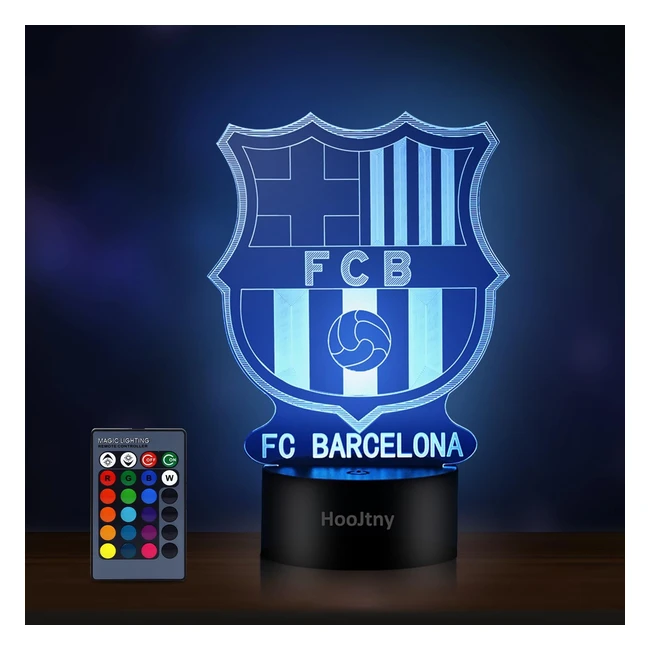 Lmpara 3D Barcelona Ftbol Bara Regalos - 16 Colores y Mando a Distancia