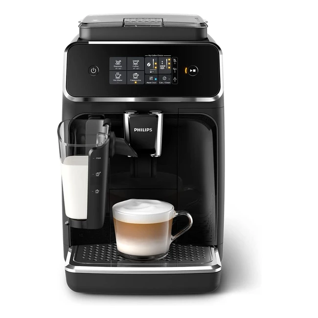 Philips Kaffeemaschine 2200 Serie EP223140 Vollautomat 3 Kaffeespezialitäten LatteGo Milchsystem Klavierlack Schwarz