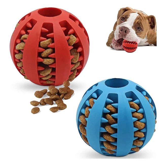Speedy Panther 2Pcs Dog Treat Dispenser Ball Toy - Interactive Chew Toy for Boredom Teeth Cleaning - Puppy Small Dogs S