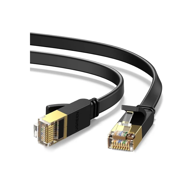 Ugreen Cat 7 Ethernet Cable Highspeed Flat Gigabit RJ45 LAN Patch Cord 10Gbps 600MHz FTP POE 2m