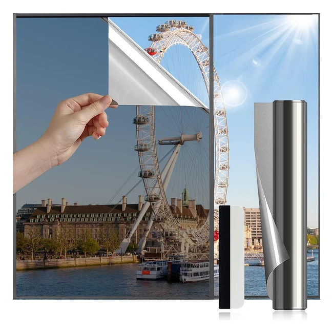 Antrect Window Film Privacy Film 70x400cm Anti Glare Reflective Heat Control UV Blocking Opaque