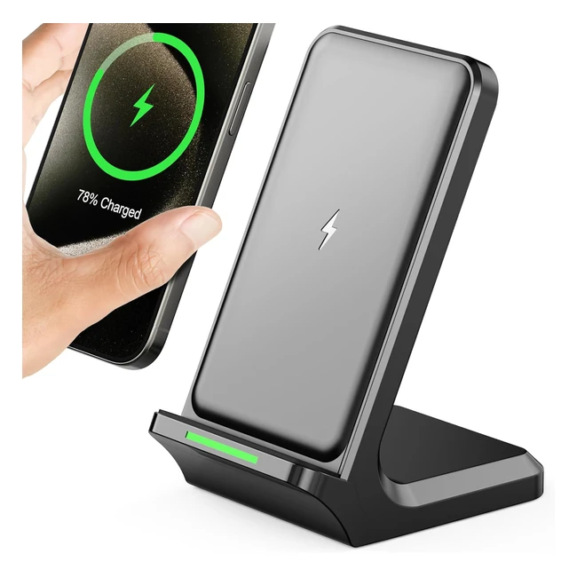 15W Wireless Charger Stand for iPhone Samsung Galaxy S22 S21 S20 S10 S9 Note10 Qi-Enabled Phone