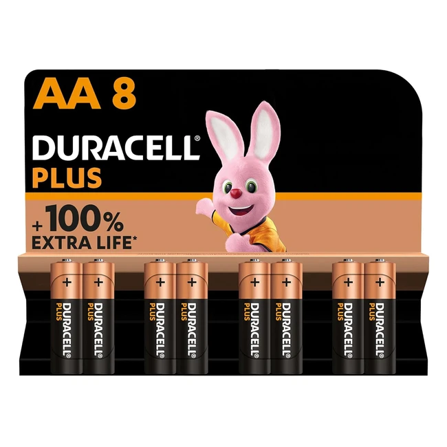 Duracell Batterie Plus AA Pacco da 8 Alcalina 15V Extra Durata