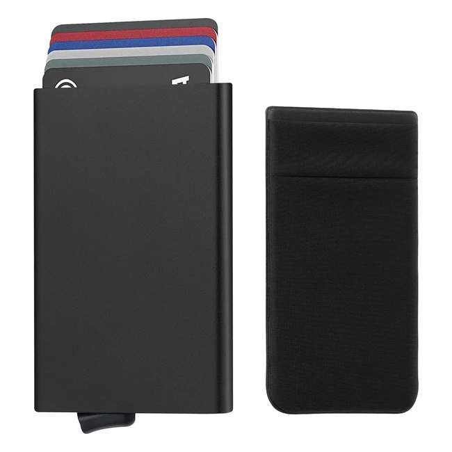 Porte-cartes de crédit RFID Eucomir avec blocage et sac portefeuille homme minimaliste - Cadeau fête des pères