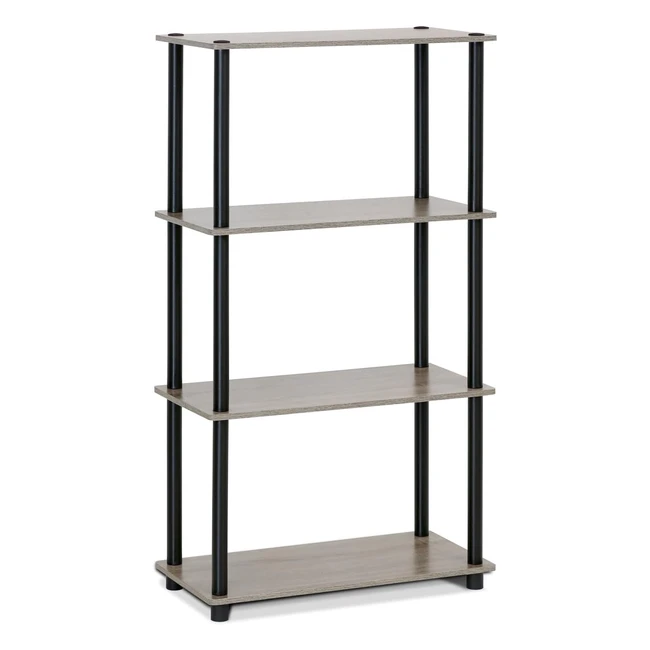 Furinno Turnntube 4Tier Shelf Display Rack French OakBlack #Storage #Organization #HomeDecor